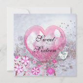 Pink 16 . GEBURTSTAG 16. Geburtstagsparty Einladung (Vorderseite)