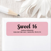 Pink 16 . Geburtstag Rücksendeadressen-Aufkleber (Insitu)
