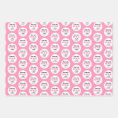 Pink 1. Geburtstag Geschenkpapier Set (Vorderseite)