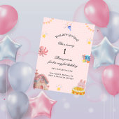 Pink 1st Birthday Invitation  Einladung