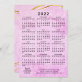 Pink 2022 Kalender Ihr Logo-Geschäft Programm (Vorne/Hinten)