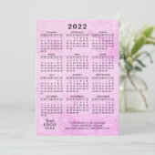 Pink 2022 Kalender Ihr Logo-Geschäft Programm (Stehend Vorderseite)