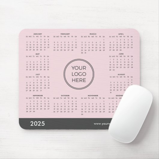 Pink 2025 Kalender Business Logo Maus-Pad Mousepad (Mit Mouse)
