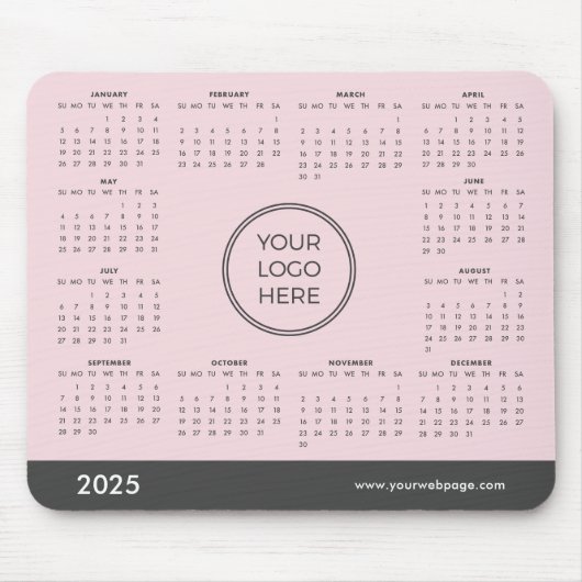 Pink 2025 Kalender Business Logo Maus-Pad Mousepad (Vorne)