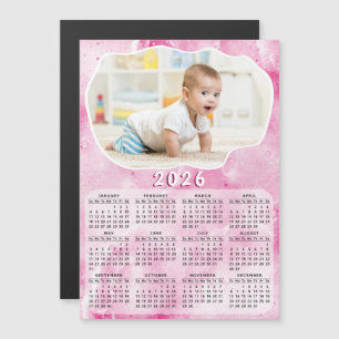 Pink 2025 Magnetic Calendar Benutzerdefiniertes Fo Magnetkarte