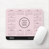 Pink 2026 Business Calendar Mouse Pad Mousepad (Mit Mouse)