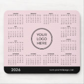 Pink 2026 Business Calendar Mouse Pad Mousepad (Vorne)