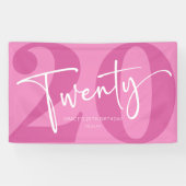 Pink 20. 20. Geburtstagspartei Banner (Horizontal)
