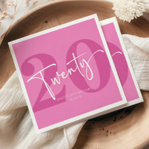 Pink 20. 20. Geburtstagspartei Serviette