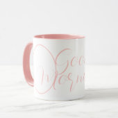 Pink 2 Foto "Guten Morgen!" Typografie Tasse (Vorderseite Links)