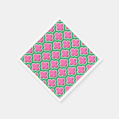Pink #2, Smaragd, weißer Marokkaner Quatrefoil Serviette (Ecke)
