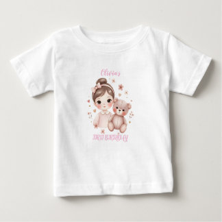 Pink 2nd Bear Birthday Girl Toddler T-shirt