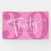 Pink 30. 30. Geburtstagsparty Banner (Horizontal)