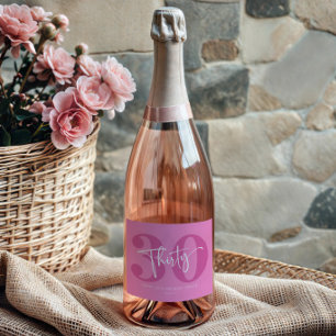 Pink 30. 30. Geburtstagsparty Geschenk Schaumweinetikett