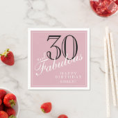 Pink 30 und fabelhafte Elegant Script 30. Geburtst Serviette (Beispiel)