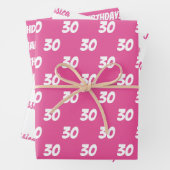 PINK 30th Happy Birthday Individuelle Name Geschenkpapier Set (Beispiel)