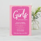 Pink 38. Geburtstagseinladungen Girl Trendy Girly Einladung (Stehend Vorderseite)