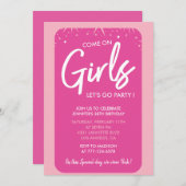 Pink 38. Geburtstagseinladungen Girl Trendy Girly Einladung (Vorne/Hinten)