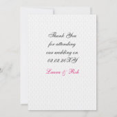 Pink 3 aces vegas Hochzeit Danke Karten (Rückseite)