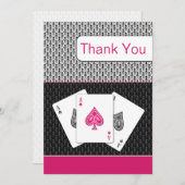 Pink 3 aces vegas Hochzeit Danke Karten (Vorne/Hinten)