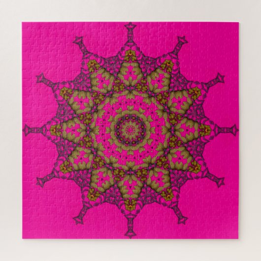 Pink 3D Art Mandala Jigsaw Puzzle (Vertikal)