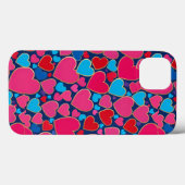 PInk 3d Herzen Case-Mate iPhone Hülle (Rückseite (Horizontal))