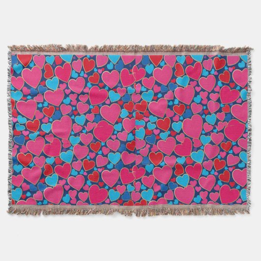 PInk 3d Herzen Decke (Vorderseite)