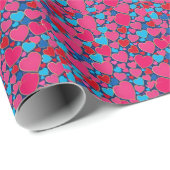 PInk 3d Herzen Geschenkpapier (Rolleneckpunkt)