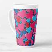 PInk 3d Herzen Milchtasse (Linke Ecke)