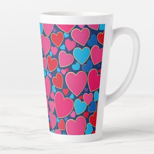 PInk 3d Herzen Milchtasse (Rechts)