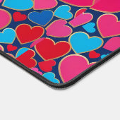 PInk 3d Herzen Schreibtischunterlage (Ecke)