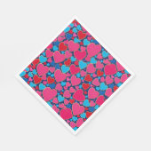 PInk 3d Herzen Serviette (Ecke)