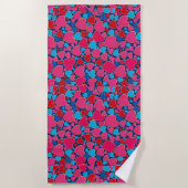 PInk 3d Herzen Strandtuch (Vorderseite)