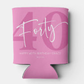 Pink 40. 40. Geburtstagsparty Geschenk Dosenkühler (Rückseite)