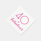 Pink 40 und fabelhafte Typografie Party Napkins Serviette (Ecke)