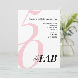 Pink 50 and Fabulous Birthday Party Invitation Einladung