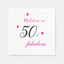 Pink 50 fabelhafte Herzen Typografie 50. Geburtsta