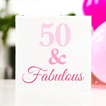Pink 50 & Fabulous Geburtstagspapier Napkin