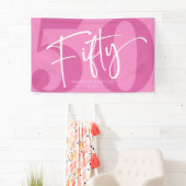 Pink 50. Fünfzigste Geburtstagsparty Banner (Insitu)