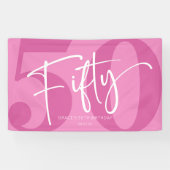 Pink 50. Fünfzigste Geburtstagsparty Banner (Horizontal)