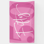 Pink 50. Fünfzigste Geburtstagsparty Banner (Vertikal)