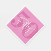 Pink 50. Fünfzigste Geburtstagsparty Serviette (Ecke)