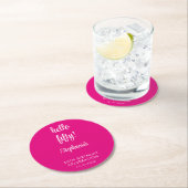 Pink 50. Modern Geburtstag Runder Pappuntersetzer (Vor Ort)