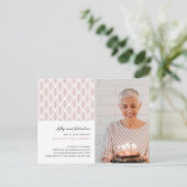 Pink 50 und fabelhafte Art Deco Foto 50. Geburtsta Postkarte (Stehend Vorderseite)