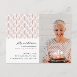 Pink 50 und fabelhafte Art Deco Foto 50. Geburtsta Postkarte