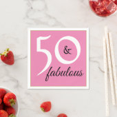 Pink 50 und fabelhafte Geburtstagsparty Serviette (Beispiel)