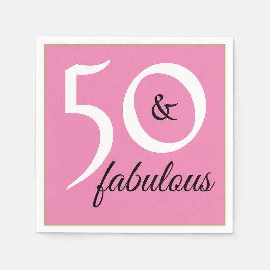 Pink 50 und fabelhafte Geburtstagsparty Serviette (Vorderseite)