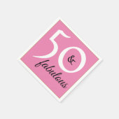 Pink 50 und fabelhafte Geburtstagsparty Serviette (Ecke)