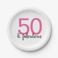 Pink 50 und fabelhafte Teller für Geburtstagsparty