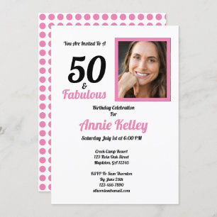 Pink 50 und Fabulous 50. Geburtstagsparty Einladung